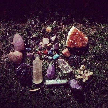 Cleanse crystals outside moon