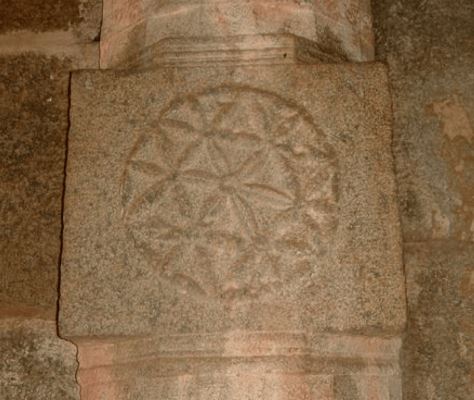Hampi pillar with Flower of Life